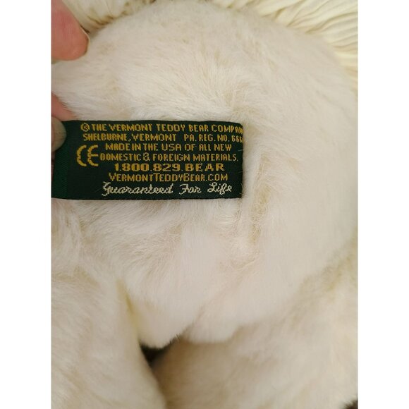 Angel Themed Vermont Teddy Bear With Gold Wings & White Pleated Dress Handmade P - Picture 5 of 6